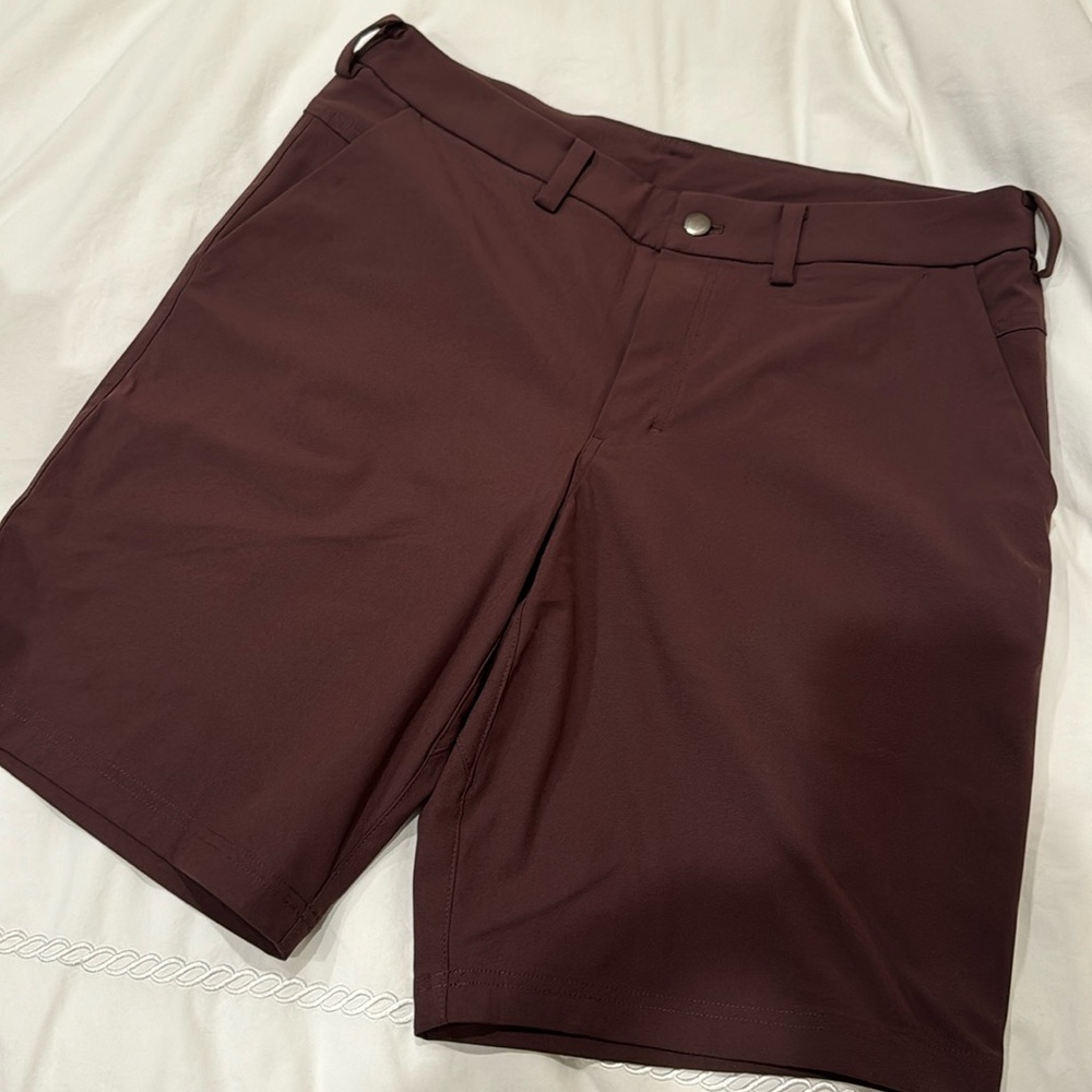 Burgundy Lululemon shorts 34”